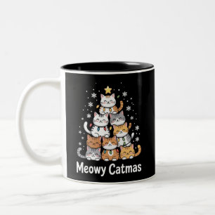 Meowy Catmas Weihnachtsbaum Weihnachten Weihnachte Zweifarbige Tasse