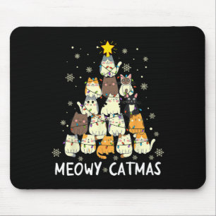 Meowy Catmas Weihnachtsbaum Xmas Girls Boys Fu Mousepad