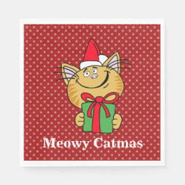 Meowy Catmas Weihnachtskatze Papier Napkins Serviette
