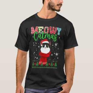 Meowy Catmas Weihnachtskatze Santa Schal Hässlich T-Shirt