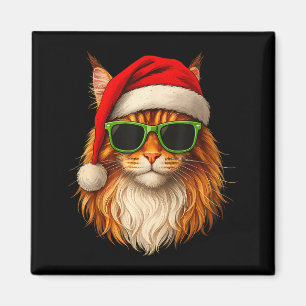 Meowy Catmas Weihnachtsmann Hut Maine Coon Katze W Magnet