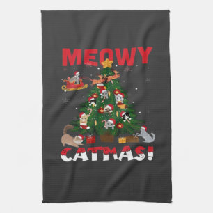 Meowy Chirstmas Geschirrtuch
