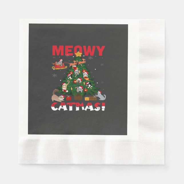 Meowy Chirstmas Serviette (Vorderseite)