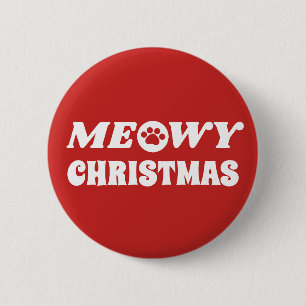 Meowy Christmas Button