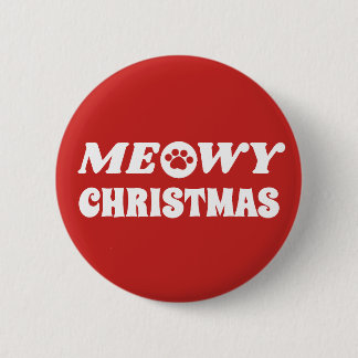 Meowy Christmas Button