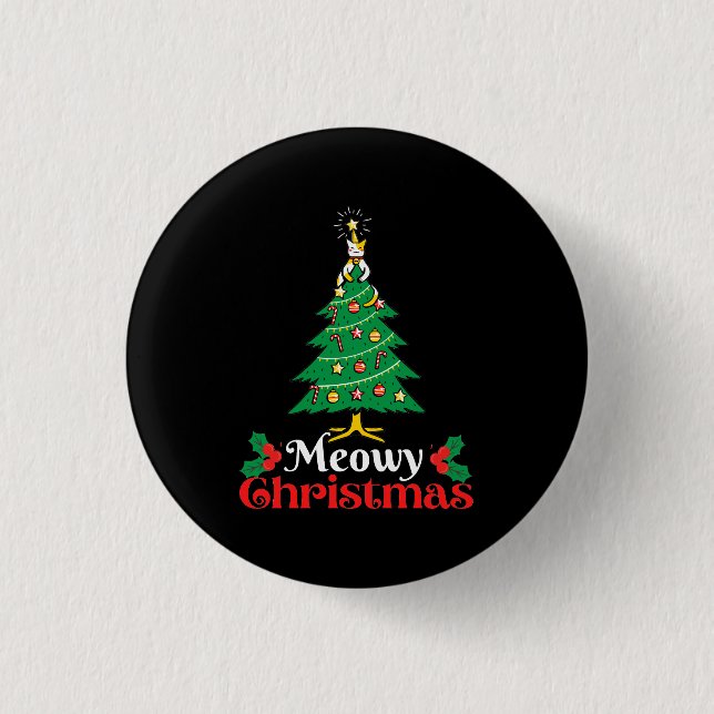 Meowy Christmas Button (Vorderseite)
