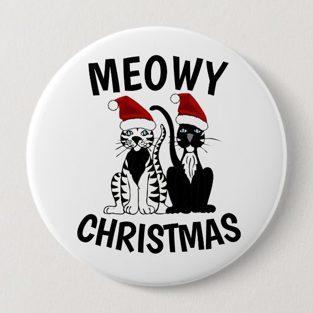 MEOWY CHRISTMAS BUTTON LARGE (Vorderseite)