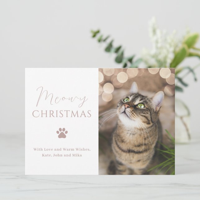Meowy Christmas Cat Foto Weihnachten (Stehend Vorderseite)