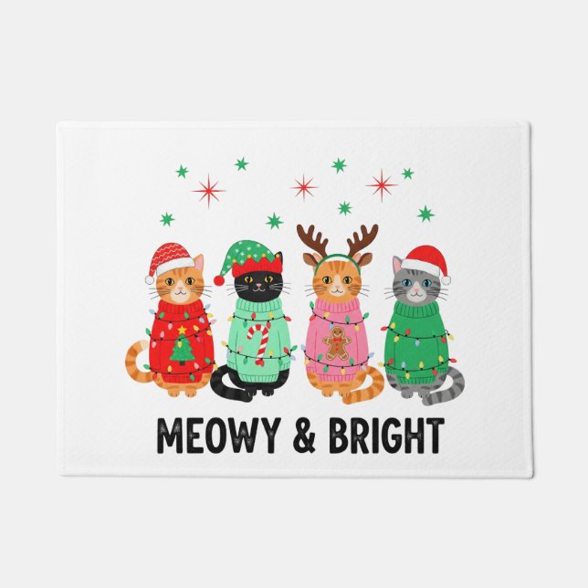 Meowy Christmas Cat Fußmatte (Vorderseite)