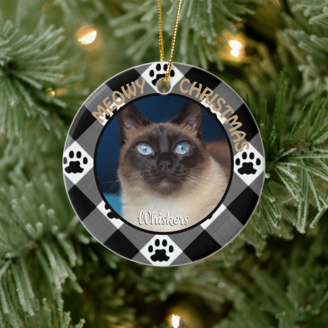 MEOWY CHRISTMAS Cat Keramik Ornament (Baum)