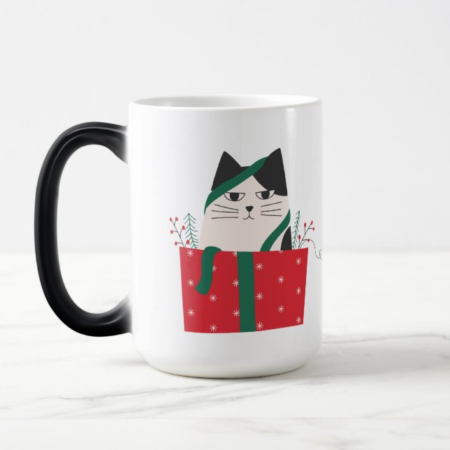 Meowy Christmas Cat Mug – Festive & Funny Mug (Gauche)