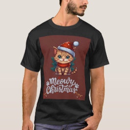 Meowy Christmas Cat - Niedliches Weihnachtsdesign T-Shirt