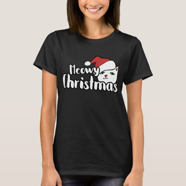 Meowy Christmas Cat T-Shirt (Vorderseite)
