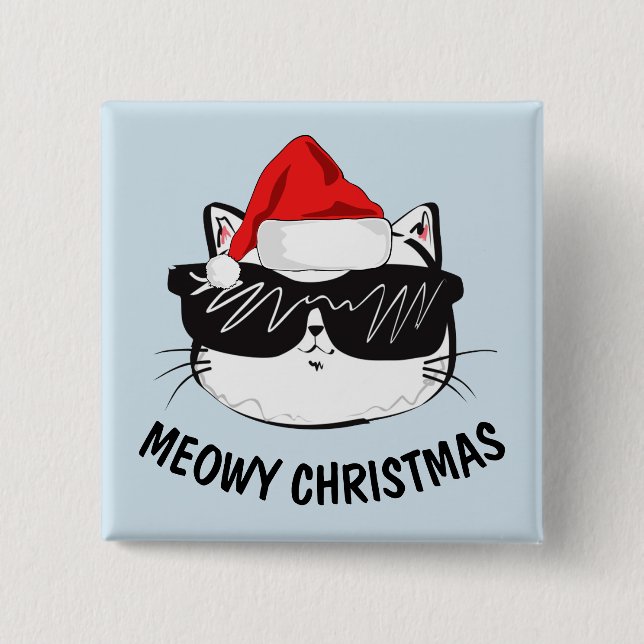 MEOWY CHRISTMAS CAT-Tasten Button (Vorderseite)