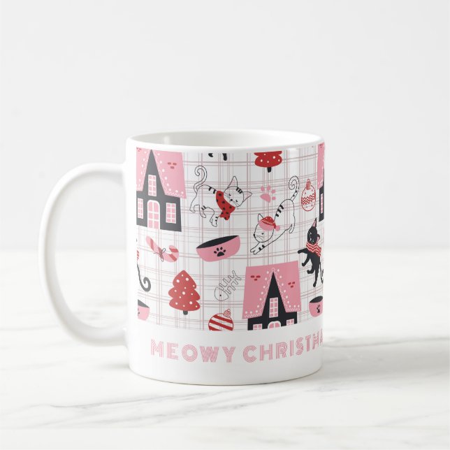 Meowy Christmas Chat Mug (Gauche)