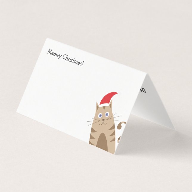 Meowy Christmas drôle dessin animé santa claus cha (Front)