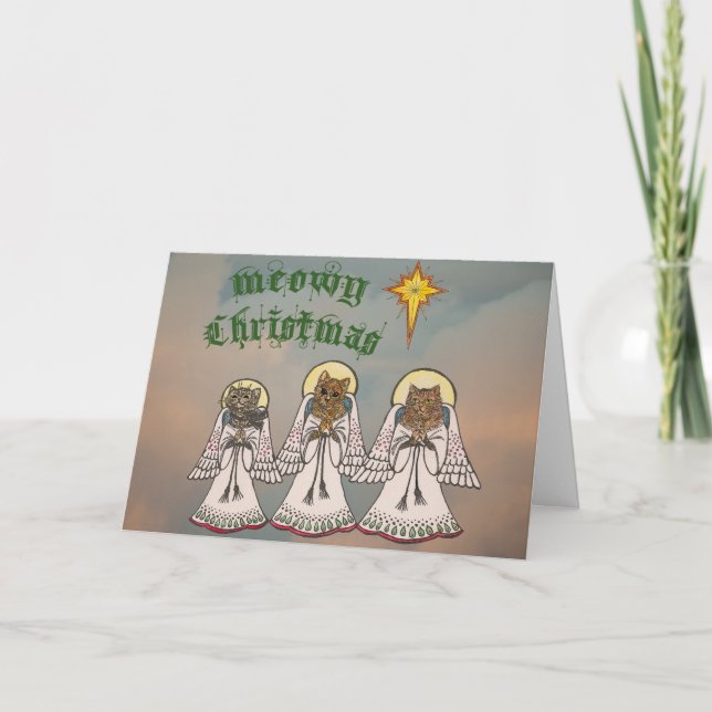 Meowy Christmas Feiertagskarte (Vorderseite)