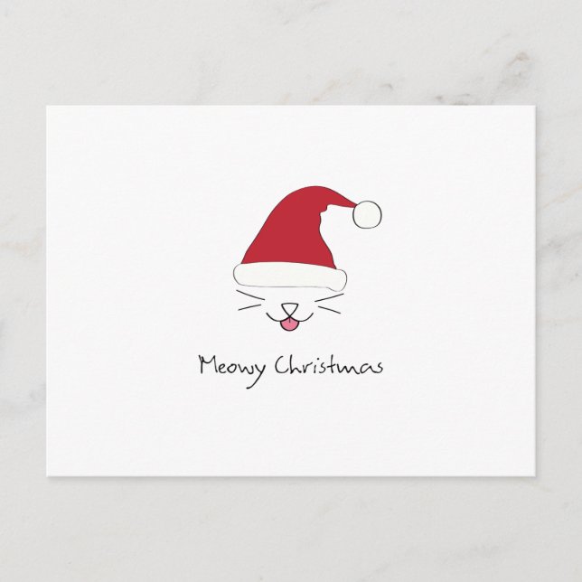 Meowy Christmas Feiertagspostkarte (Vorderseite)