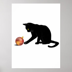 Meowy Christmas Funny Cat Poster