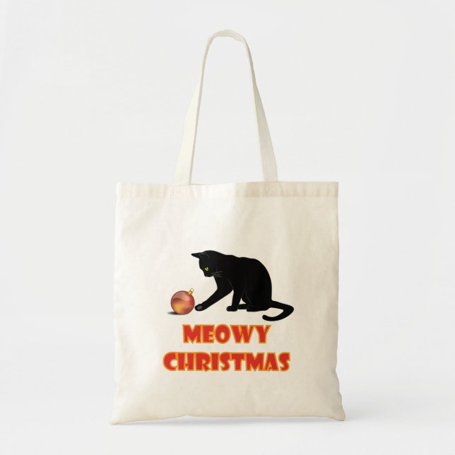 Meowy Christmas Funny Cat Tragetasche (Vorne)