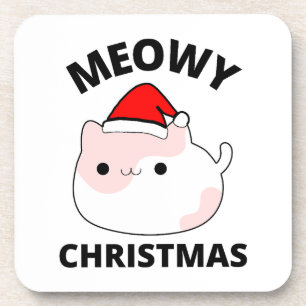 Meowy Christmas Getränkeuntersetzer