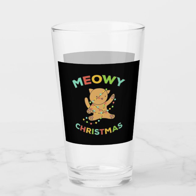 Meowy Christmas Glas (Vorderseite)
