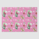Meowy Christmas Happy Rentier auf Pink Seidenpapier<br><div class="desc">Dieses Retro Kätzchen und Rentier Weihnachtsdesign basiert auf den Weihnachtsaufklebern der 50er Jahre. Atomic Mitte des Jahrhunderts Moderne Weihnachtsschmuck Packpapier.</div>