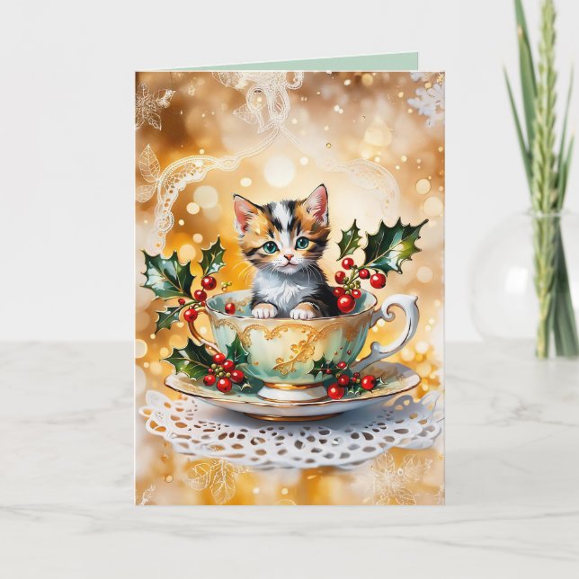 Meowy Christmas Karte (Vorderseite)