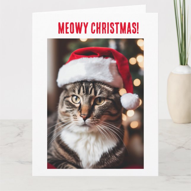 Meowy Christmas! Karte (Vorderseite)