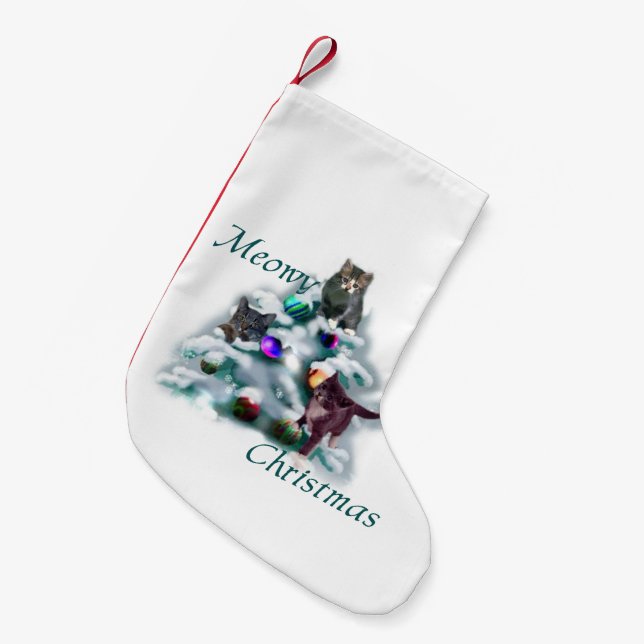 Meowy Christmas Kleiner Weihnachtsstrumpf (Vorderansicht (hängend))