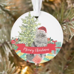 Meowy Christmas Maine Coon Cat