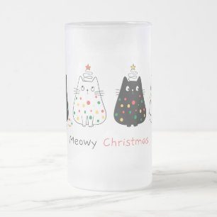 Meowy Christmas Mattglas Bierglas