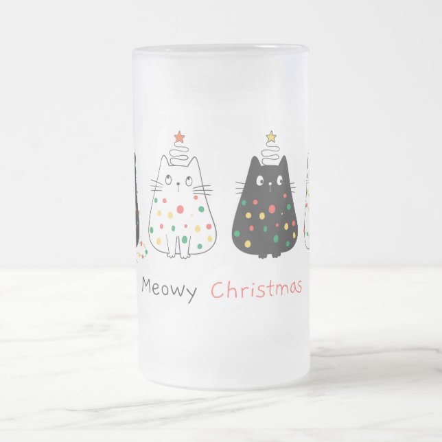 Meowy Christmas Mattglas Bierglas (Mittel)