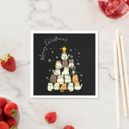 Meowy Christmas Merry Cat Tree Serviette