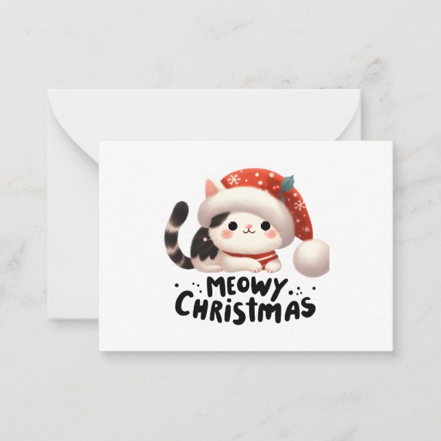 Meowy Christmas Mitteilungskarte (Vorderseite)