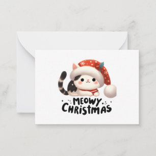 Meowy Christmas Mitteilungskarte