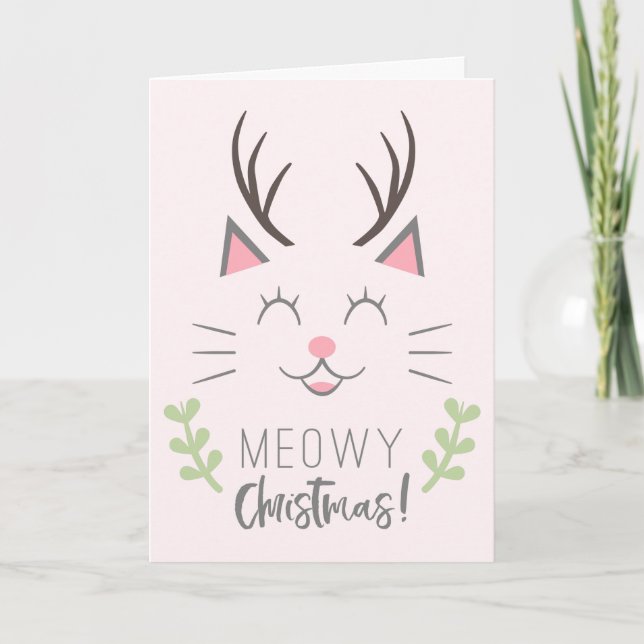 Meowy Christmas | Niedlich Cat Lovers Weihnachten (Vorderseite)