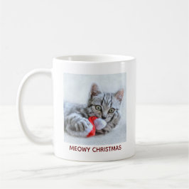 Meowy Christmas Niedlich Gray Tabby Cat Kaffeetasse