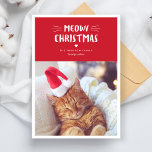 Meowy Christmas | Niedliche Cat Holiday Foto Card Feiertagskarte<br><div class="desc">Meowy Christmas | Niedliche Cat Holiday Foto Card</div>