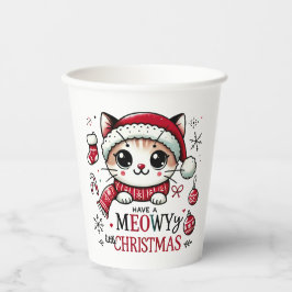 Meowy Christmas Pappbecher