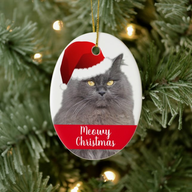 Meowy Christmas Personalized Pet Cat Keramik Ornament (Baum)