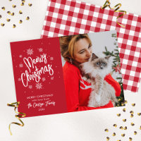 Meowy Christmas Pet Snowflake Foto Weihnachtskarte