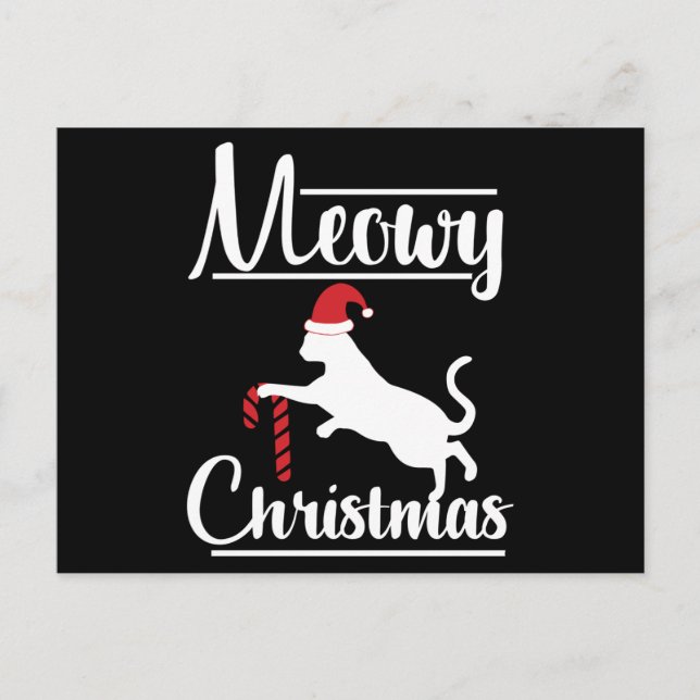 Meowy Christmas Postkarte (Vorderseite)