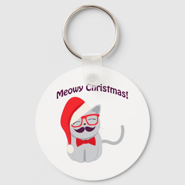 Meowy Christmas! Schlüsselanhänger (Vorderseite)