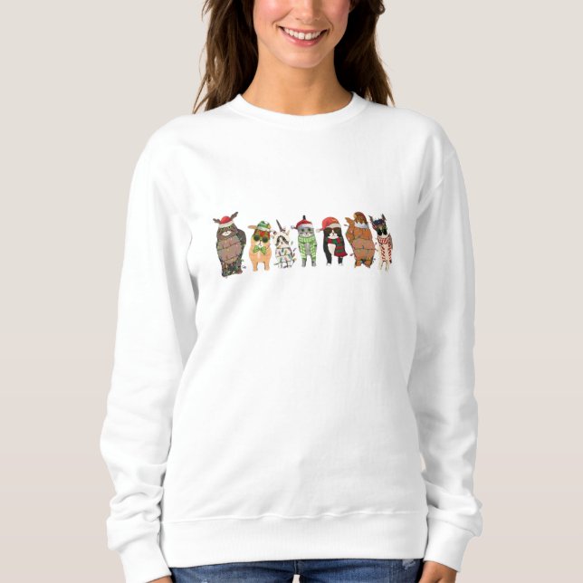 Meowy Christmas Sweatshirt, Happy Cat Year Shirt (Vorderseite)