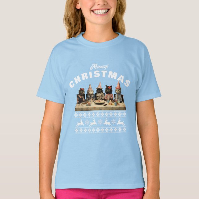 Meowy Christmas T - Shirt (Vorderseite)