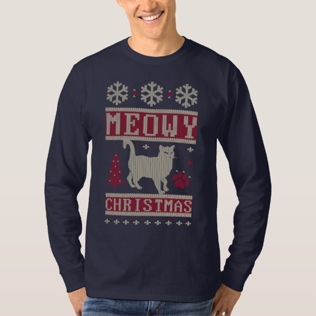 Meowy Christmas T-Shirt (Vorderseite)