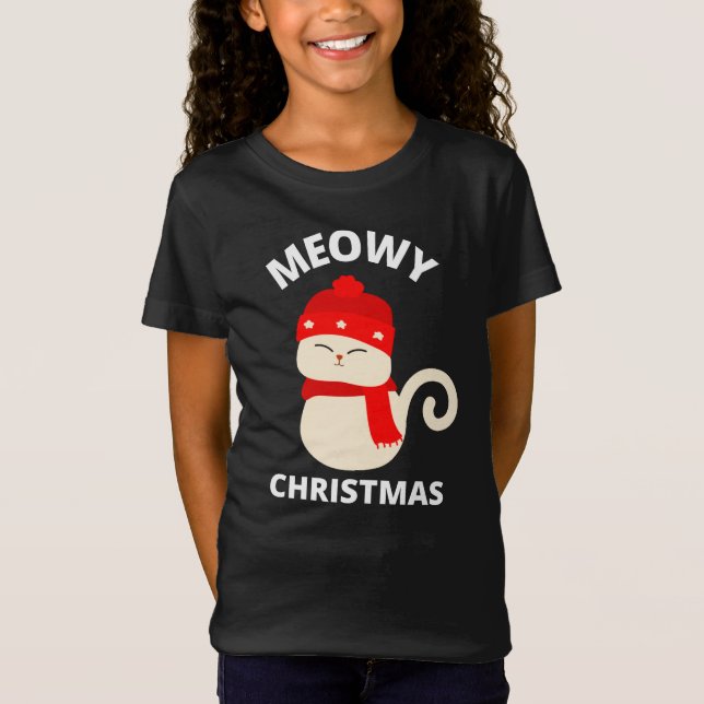 Meowy Christmas T-Shirt (Vorderseite)