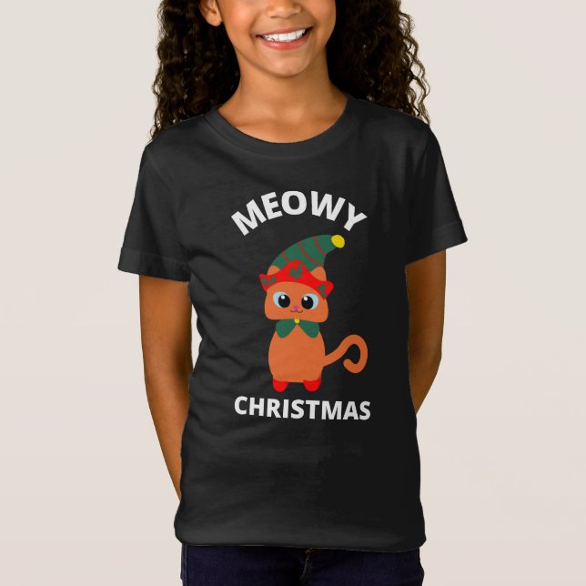 Meowy Christmas T-Shirt (Vorderseite)