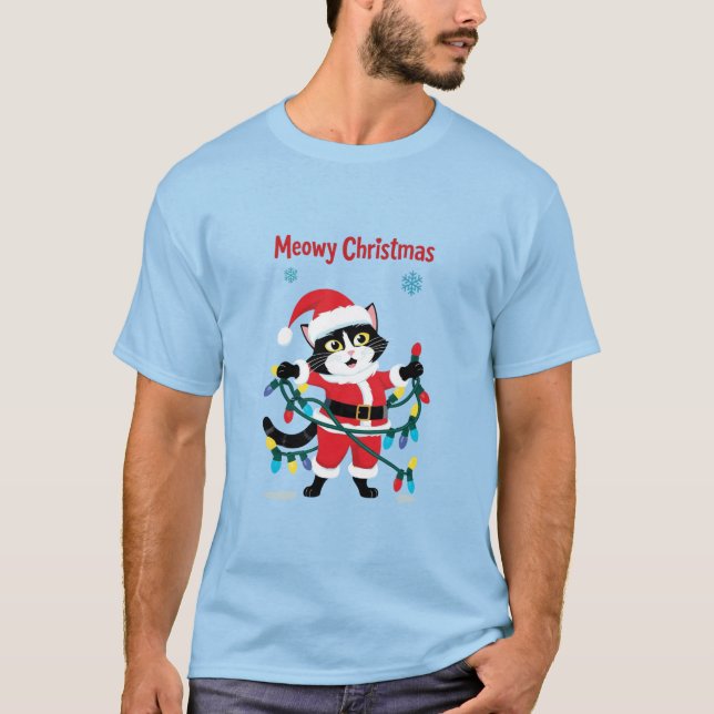 Meowy Christmas T-Shirt (Vorderseite)
